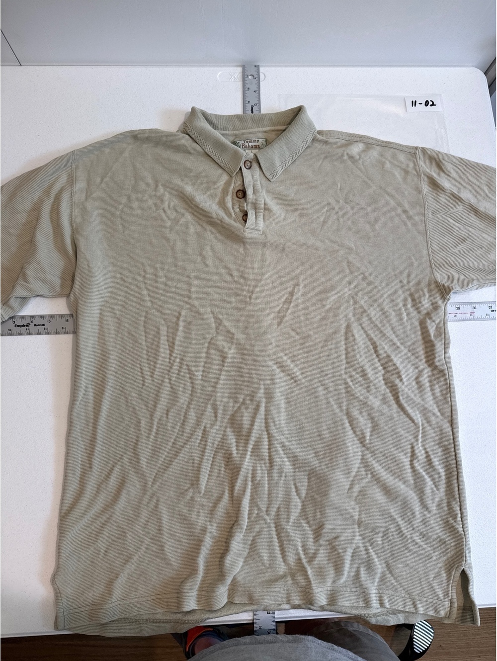 VINTAGE 90s TOMMY BAHAMA POLO BEIGE SIZE LARGE